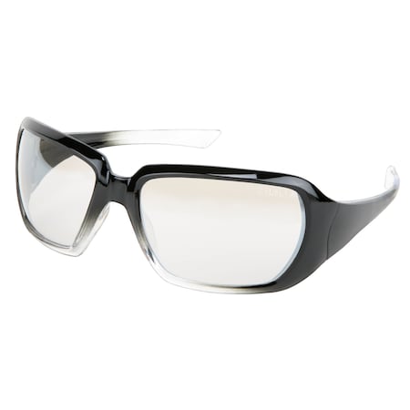 Mcr Safety CR2, Safety Glasses, Duramass Hard Coat, I/O Clear Mirror Lens, Black/Clear Frame, Full-Frame CR1219